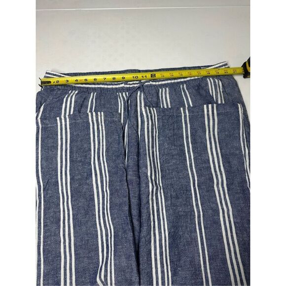 Old Navy Women’s Linen Blend Blue/White Striped Wide Leg" Pants Size XL - Picture 10 of 15